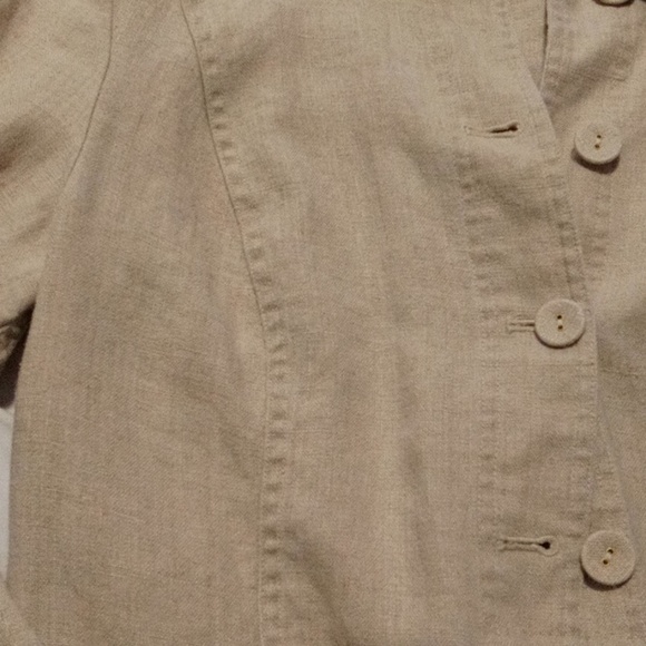 WOMENS SZ M LINEN CHARTER CLUB JACKET KHAKI - Picture 6 of 8
